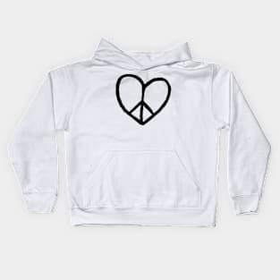 Heart Peace Logo, Peace Love Kids Hoodie